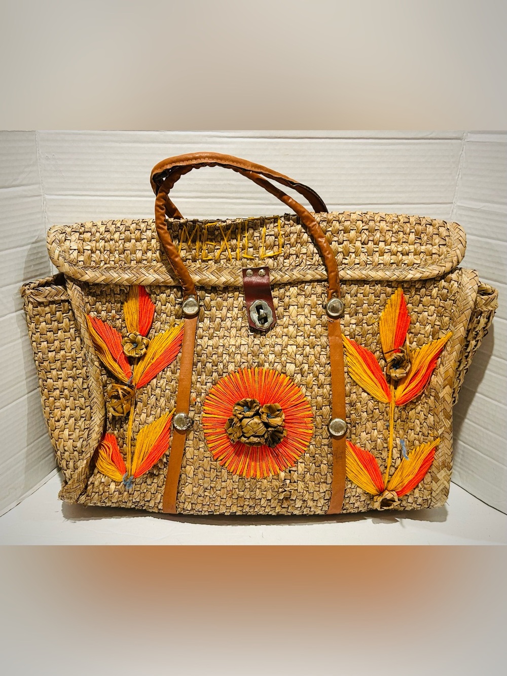 Bundle Lot of 4 Vintage Summer Straw Woven Wicker Bags Purses Handbags Totes - Picture 12 of 14